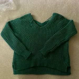Green knit sweater